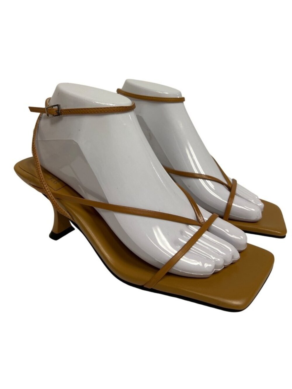 Jeffrey Campbell Fluxx Strappy Sandal Kitten Heeled Women's Tan Size 8 NEW
